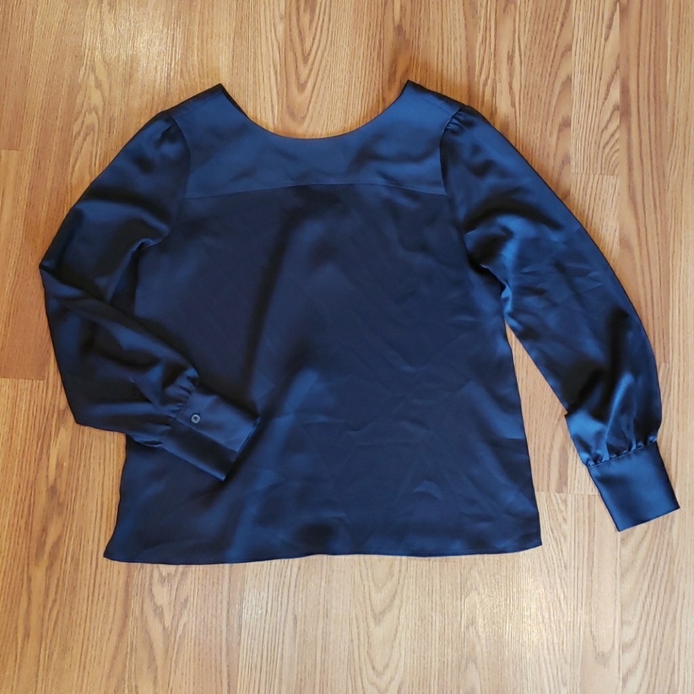 LOFT Black Long Sleeve Blouse (Size M)